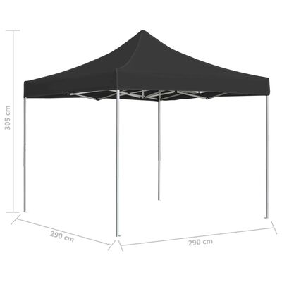 vidaXL Profesionalni šotor za zabave aluminij 3x3 m antracit