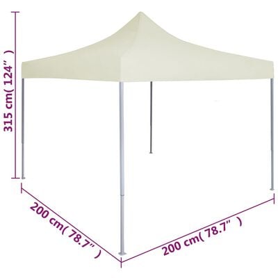 vidaXL Profesionalen vrtni šotor 2x2 m iz jekla krem