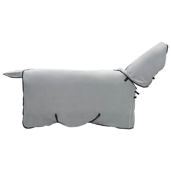 vidaXL Konjski pla&scaron;č Polna svetlo siva in roza Poliester