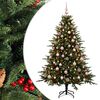 vidaXL Umetna božična jelka z bučko 210 cm 300 LED Toplo bela