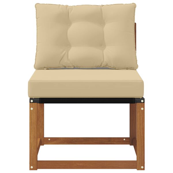 vidaXL Zunanja srednja sofa Trdni akacijev les in tkanina Textilene