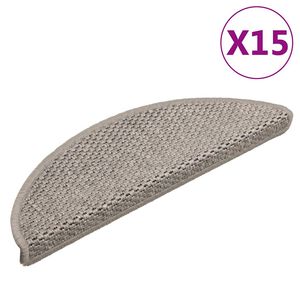 vidaXL Samolepilne preproge za stopnice sisal 15 kosov 56x17x3 cm
