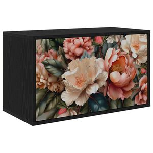 vidaXL Stenska TV omarica BORNE 69 x 33 x 40 cm Črni hrast