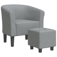 vidaXL Fotelj s stolčkom svetlo sivo blago