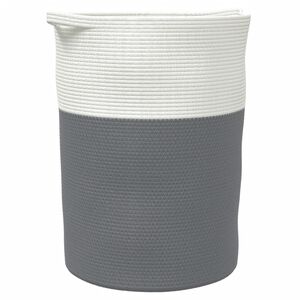vidaXL Ko&scaron;ara za shranjevanje siva in bela &Oslash;49x65 cm bombaž