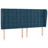 vidaXL Vzglavje z u&scaron;esi temno modra 203x23x118/128 cm žamet