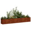 vidaXL Planter Rusty 280x40x40 cm Vremensko odporno jeklo