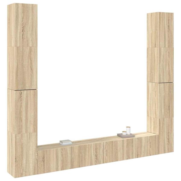 vidaXL Komplet TV omaric 6-delni sonoma hrast iverna plošča