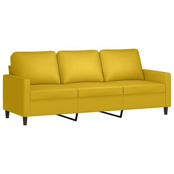 vidaXL Sedežna garnitura 3-delna z blazinami rumen žamet