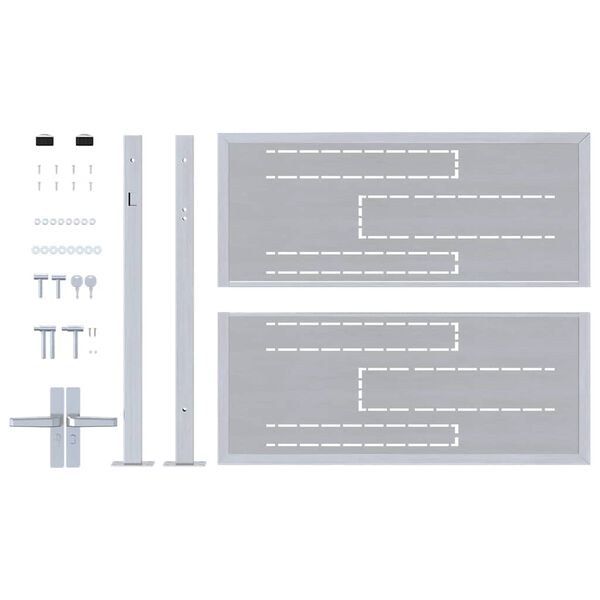 vidaXL Vrtna vrata s ključavnico srebrna 100 x 75 cm Nerjaveče jeklo
