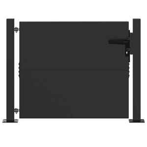 vidaXL Vrtna vrata Črna 110 x 105 cm Pra&scaron;no lakirano jeklo