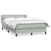 vidaXL Box spring postelja z vzmetnico svetlo siva 160x210 cm žamet
