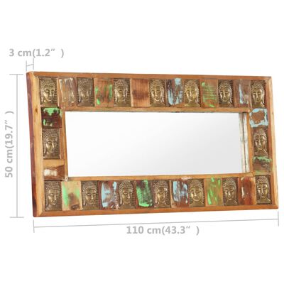 vidaXL Ogledalo z Budo 110x50 cm trden predelan les