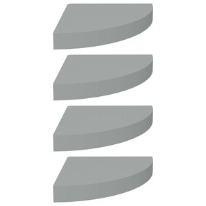 vidaXL Kotne police 4 kosi sive 25x25x3,8 cm MDF