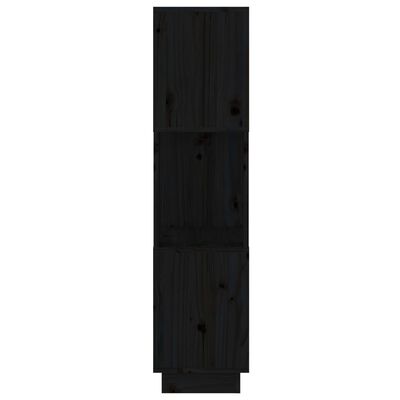 vidaXL Knjižna omara/pregrada črna 51x25x101 cm trdna borovina
