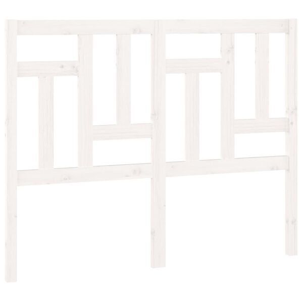 vidaXL Posteljno vzglavje belo 140,5x4x100 cm trdna borovina