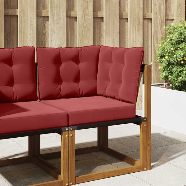 vidaXL Zunanja blazina za kavč 3 pcs vinsko rdeča Poliester