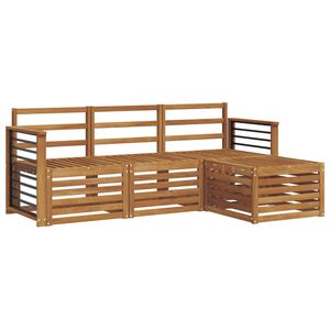 vidaXL Sedežne garniture 4 pcs Naravna Masiven les akacije