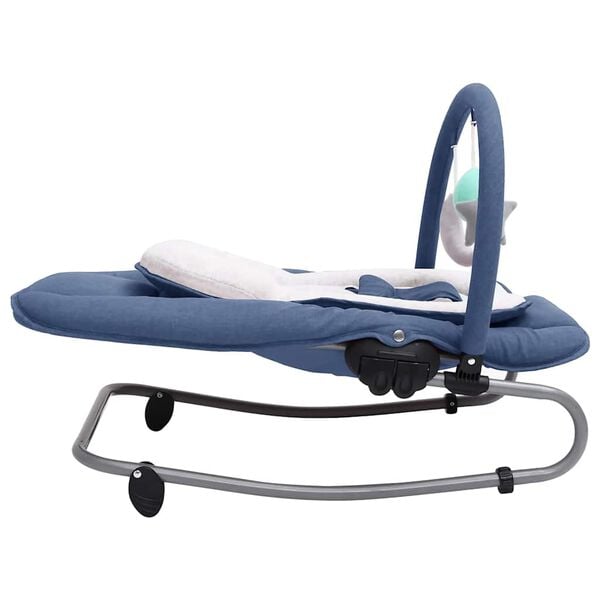 vidaXL Ležalnik za dojenčke mornarsko moder jeklen