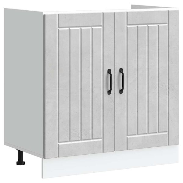 vidaXL Osnovna omarica za umivalnik Lucca betonsko siv inženirski les