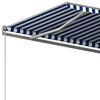vidaXL Prostostoječa avtomatska tenda 450x300 cm modra/bela