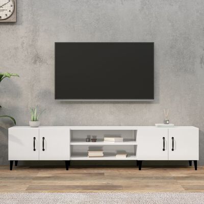 vidaXL TV omarica visok sijaj bela 180x31,5x40 cm inženirski les