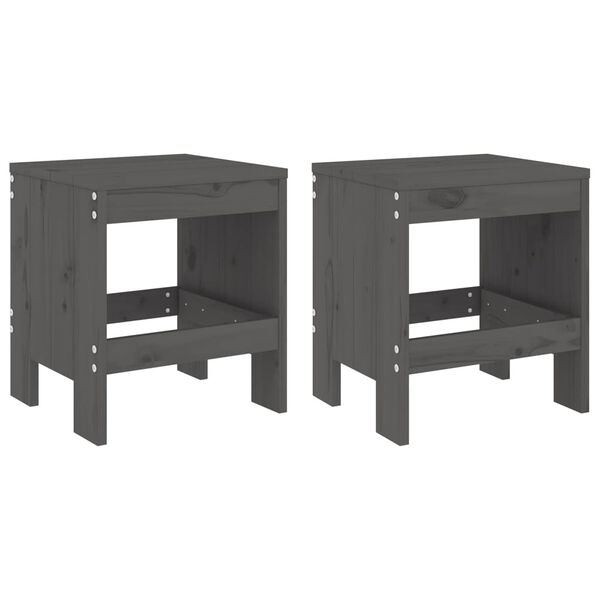 vidaXL Vrtna bistro garnitura 3-delna siva trdna borovina