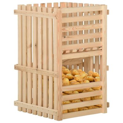 vidaXL Škatla za krompir 50x50x80 cm trdna borovina