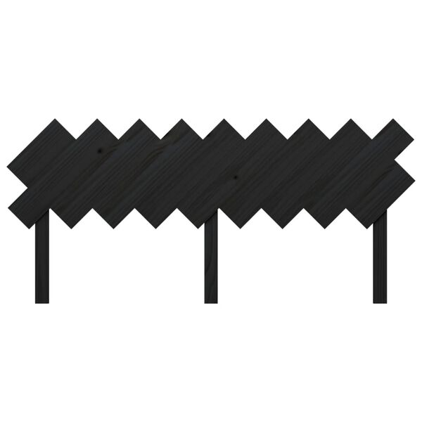 vidaXL Posteljno vzglavje črno 178x3x80,5 cm trdna borovina