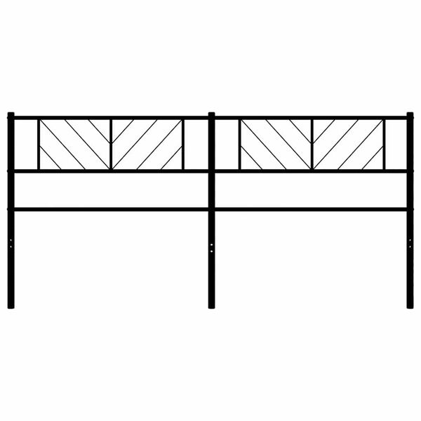 vidaXL Kovinsko nadomestno vzglavje črno 200 cm
