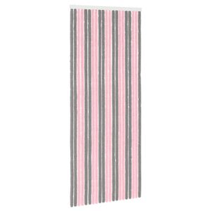 vidaXL Zaslon proti insektom Chenille Srebrno sivo in roza 90 x 220 cm