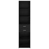 vidaXL Visok predalnik s predalom Črna Orehovina 45 x 42,5 x 185 cm