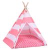 vidaXL Mačji tipi &scaron;otor z vrečo peach skin črtast 60x60x70 cm