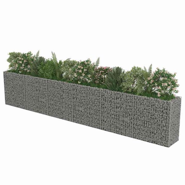 vidaXL Visoka greda gabion pocinkano jeklo 540x50x100 cm