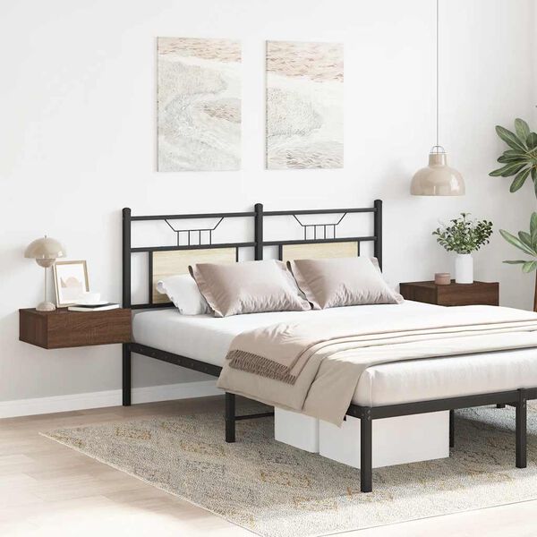 vidaXL Lebdeča nočna omarica 2 kosa rjav hrast 40x30x15 cm inž. les