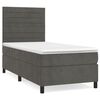 vidaXL Box spring postelja z vzmetnico temno siva 90x200 cm žamet