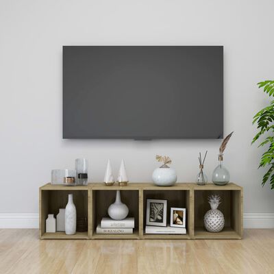 vidaXL TV omarica sonoma hrast 37x35x37 cm iverna plošča