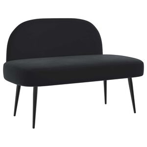 vidaXL Oblazinjena klop z naslonom Črna 110 x 60 x 76 cm Žamet