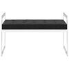 vidaXL Klop 97 cm črn žamet in nerjaveče jeklo