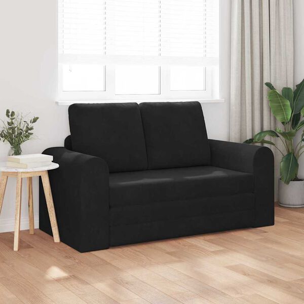 vidaXL Sofa postelja 60cm Črna Žamet