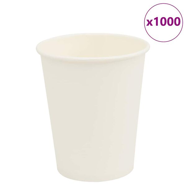 vidaXL Papirnate skodelice za kavo 1000 kosov 8oz 200ml Bela