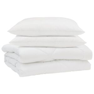 vidaXL Poletna odeja z blazino 3 pcs Bela Mikrofibra