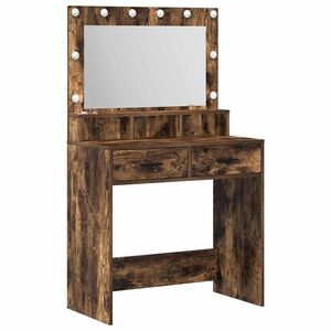vidaXL Toaletna mizica Dimljeni oreh 79 x 41 x 135 cm Konstruiran les