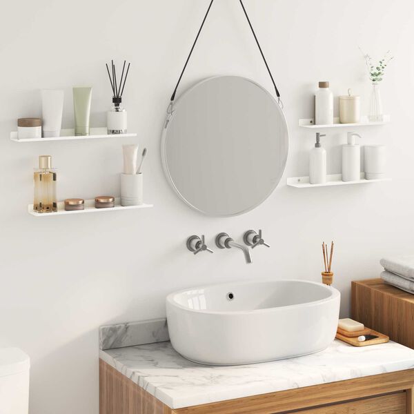 vidaXL Ležeča polica 4 pcs Bela 40 x 9 x 2,5 cm Jeklo