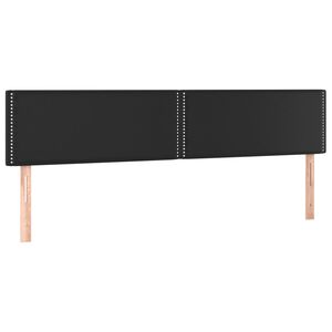 vidaXL Posteljno vzglavje črna 180x5x78/88 cm umetno usnje
