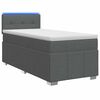 vidaXL Postelja boxspring z vzmetnico Temno siva 80 x 200 cm Blago