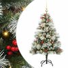 vidaXL Umestno božično drevo z LED lučmi Zelena in bela 120 cm