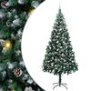 vidaXL Umestno božično drevo Zelena 240 cm PVC, jeklo in plastika