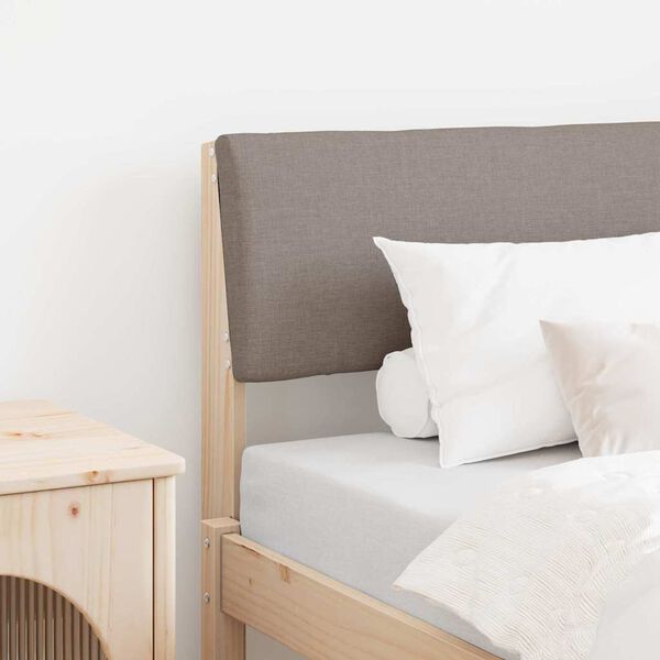 vidaXL Tapecirano vzglavje Taupe 75 cm Masivno borovo les
