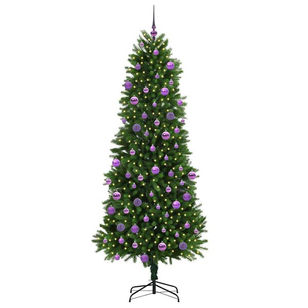 vidaXL Božično drevo med 300 LED z stojalom Zelena 240 cm PE